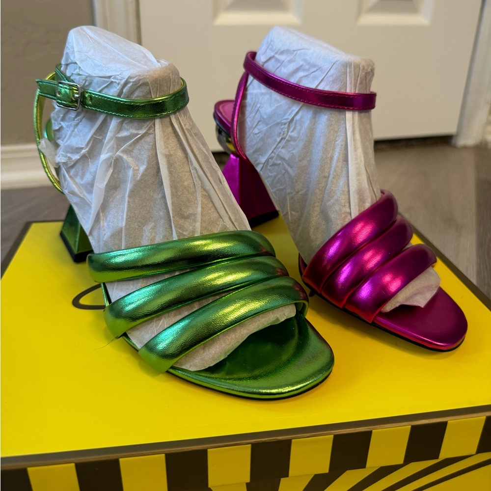 Sam Edelman Circus NY Bobbie Heels in Pink & Wasabi